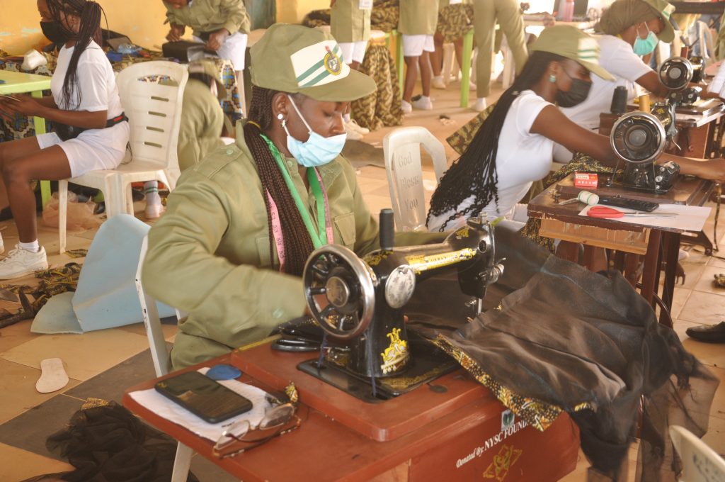 Youth Corper sewing